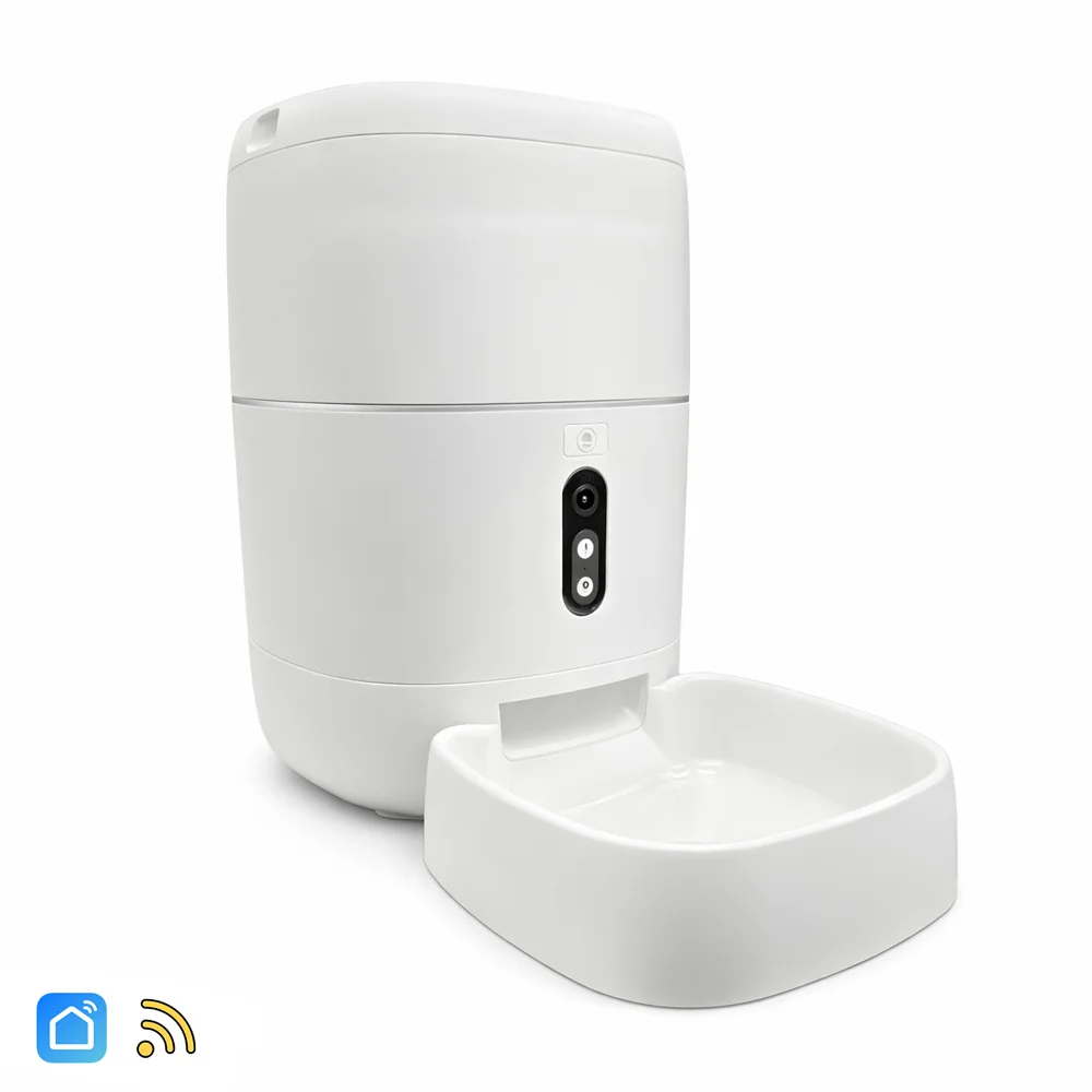 WiFi smart pet feeder with camera for automatic remote feeding