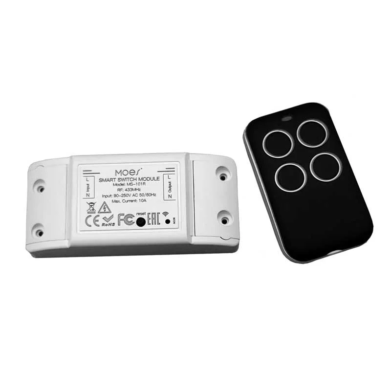 Moes RF relay switch with 433MHz remote control for wireless smart switching